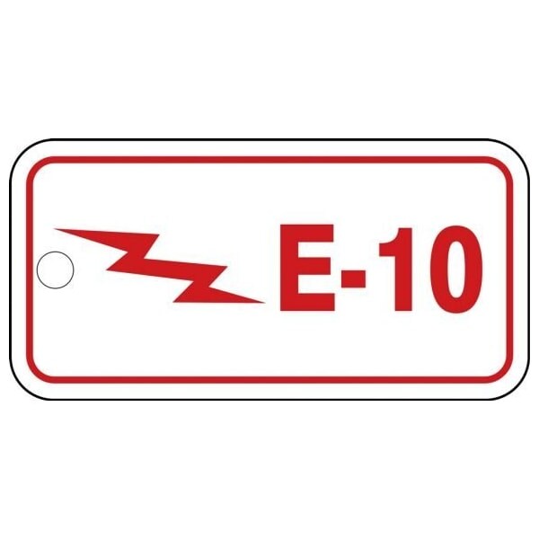 Accuform Energy Source ID Tag, E-10, 1.5inx3in, Adhesive Dura-Poly, 5PK TDF310XVM - main